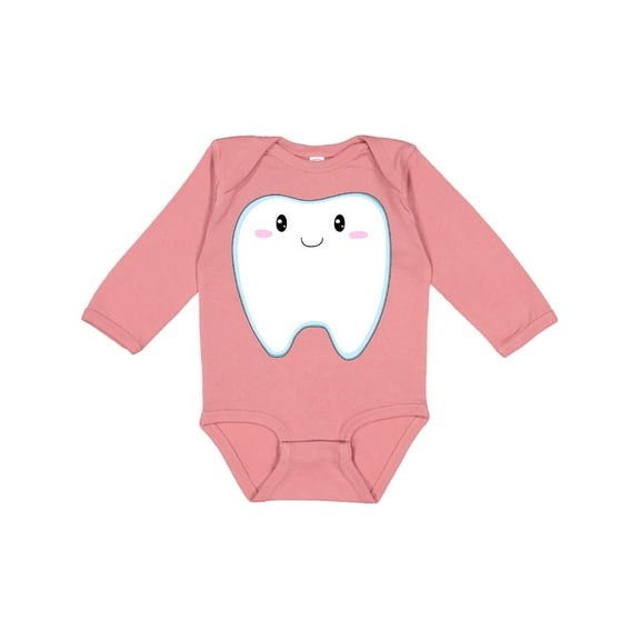 Inktastic Cute Tooth Boys or Girls Long Sleeve Baby Bodysuit