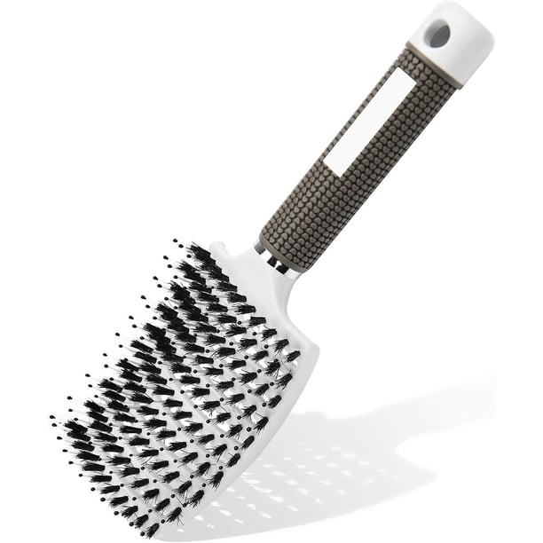 Cepillo para el cabello, cepillo para el cabello con cerdas de jabalí para mujeres, peine para el cabello con masaje suave, cepillo para desenredar el cabello para cabello rizado largo y grueso, reducción de la rotura del cabello LingWen 8390605728945
