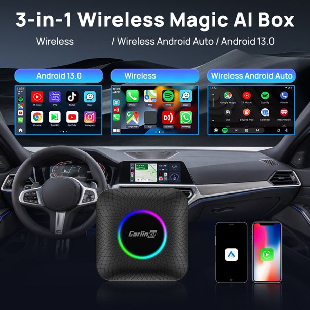 Adaptador inalámbrico de Carplay Android Auto AI TV Box Android 130 Smart Box