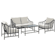 thumbnail image 2 of Better Homes & Gardens Aubrey 4-Piece Steel Outdoor Conversation Set with Cushions, Cream, 2 of 11