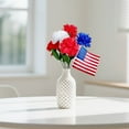 thumbnail image 5 of Patriotic Artificial Rose Flowers, 13" Table Centerpiece 4th of July Red White and Blue Fake Flower Decorations for Vase Filler DIY Bouquet Independence Day Memorial Day Home Party Decor, 5 of 7
