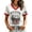 White, variant on Never Forget 9/11 Shirt for Women Patriotic V-Neck Tee with Red Trim & 25 Years Patch, Soft Cotton Relaxed Fit American Flag Memorial Top Army Green L