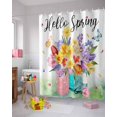 thumbnail image 4 of Easter Shower Curtain Tulip Flowers Vase Shower Curtains for Bathroom Decor Spring Lavender Plants Butterfly Bath Curtains Sets for Spring Easter Bathroom Decor Fabric Waterproof Extra Long 72" X 84", 4 of 6