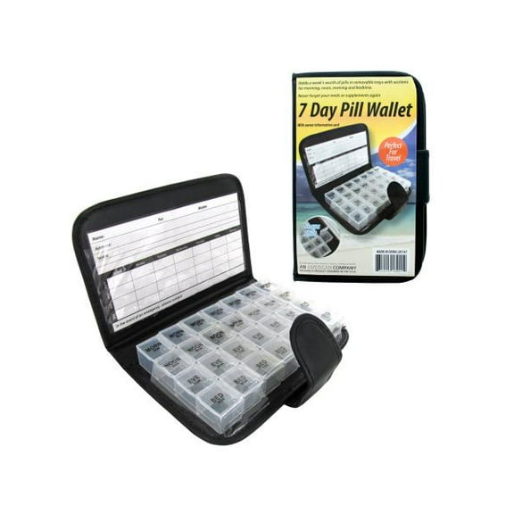 7-Day Pill Wallet in Transparent and Black