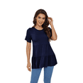thumbnail image 2 of JuneFish Women's Fashion Short Sleeve Tiered Basic Casual Top, 2 of 6
