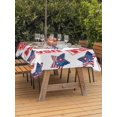 thumbnail image 3 of Outdoor Tablecloth with Umbrella Hole for Patio/Picnic/Party/Camping, Anniversary Waterproof Table Cloth Rectangle Table Cover Washable, 4th of July America Freedom Patriotic (60"x 102"), 3 of 9