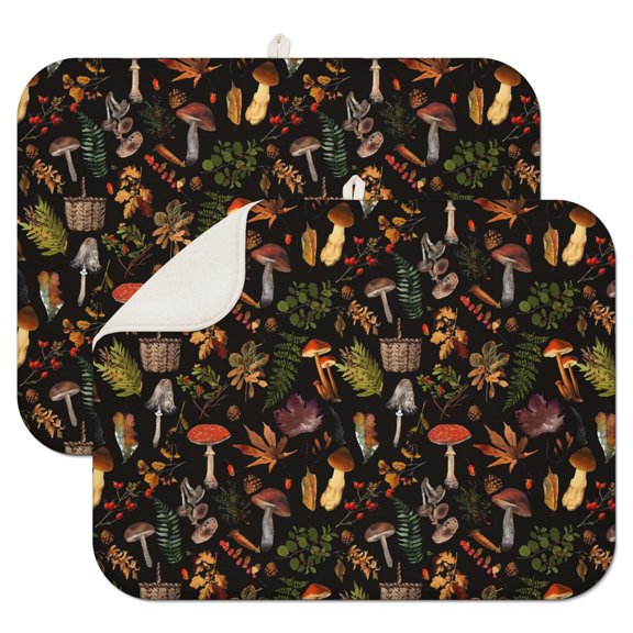2pcs Magical Forest Scientific Cottagecore Sink Drying Pad Heat Resistant Quick Dry Microfiber Mat
