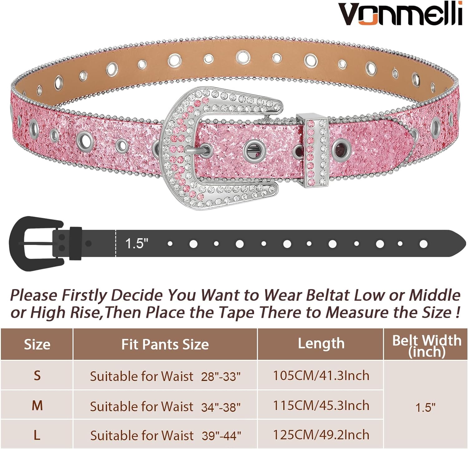 Rhinestone Western Belt for Men Women Cowgirl Cowboy Leather 