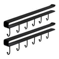 thumbnail image 1 of 2 piezas de soporte para tazas debajo del gabinete, soporte para tazas, ganchos para colgar utensilios de cocina Negro, 1 of 9