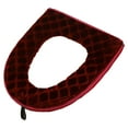 thumbnail image 2 of Toilet Seat Cover, Washable Toilet Seat Cover Pads, Soft Thicker Cushions for Bathroom Toilet, Reusable Toilet Seat with Zipper, Warmer Toilet Cover Pads Red 16.9x14.6 In (1Pcs), 2 of 9
