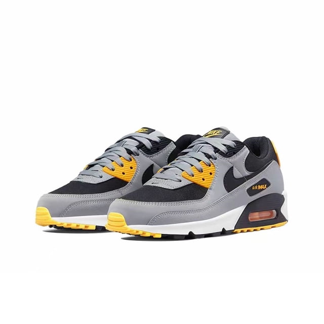 Zapatillas deportivas Air Max 90 de piel, color negro, gris y blanco, de caña baja, con amortiguación Air Cushion, para hombre y mujer