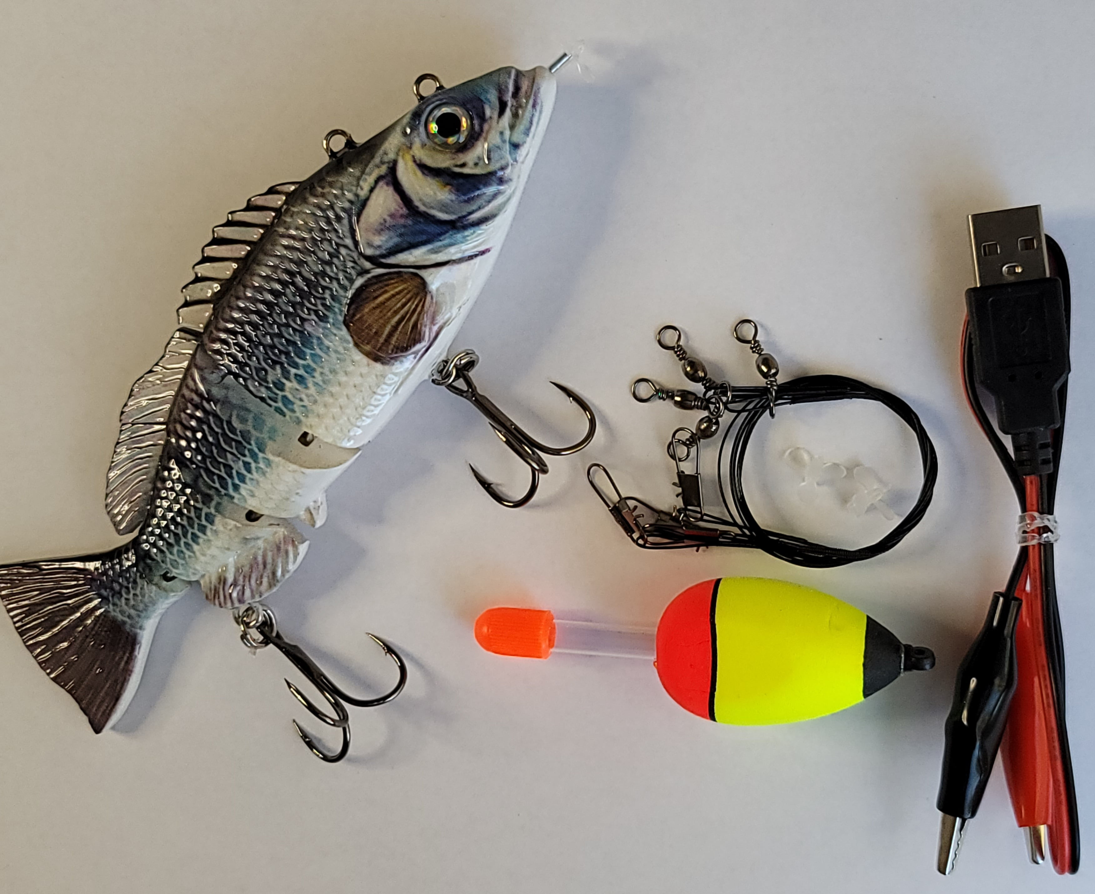  Robotic Swimming Fishing Bait Electric Lures 3.5 USB  Rechargeable LED Light Wobbler 4-Segement Multi Jointed Swimbait Hard Lures  Fishing Tackle : Sports & Outdoors