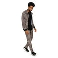 thumbnail image 3 of G-Style USA Men's Leopard Brown Velvet Velour Tracksuit Set ST862 - Leopard Brown - Small, 3 of 6