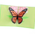 thumbnail image 1 of 3D Pop Up Butterfly Flower Greeting Birthday Spring Card Folds Flat for Mailing with Green Cover, 1 of 8