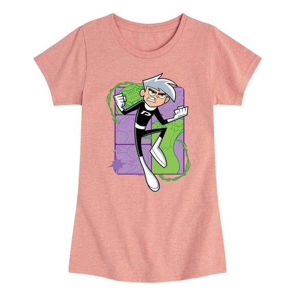 Danny Phantom - Danny Phantom Jumping - Girls Fitted Short Sleeve Graphic T-Shirt