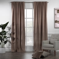 3S Brother's Solid Luxury Matte Velvet Soft Curtains Set of 2 Panels Hanging Back Tap & Rod Pocket Home Décor Bedroom Kitchen Office Windows Room Darkering ( Golden Brown-52"x95")