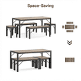 thumbnail image 6 of Aiho 63" 6-Seater Dining Set with 2 Stools & 2 Benches, Wood & Metal, Compact for Small Spaces/Breakfast - Gray, 6 of 7