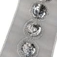 thumbnail image 4 of 4 in. Silver Sequin Beaded Gray Taffeta Ribbon with Silver Piping, 4 of 4