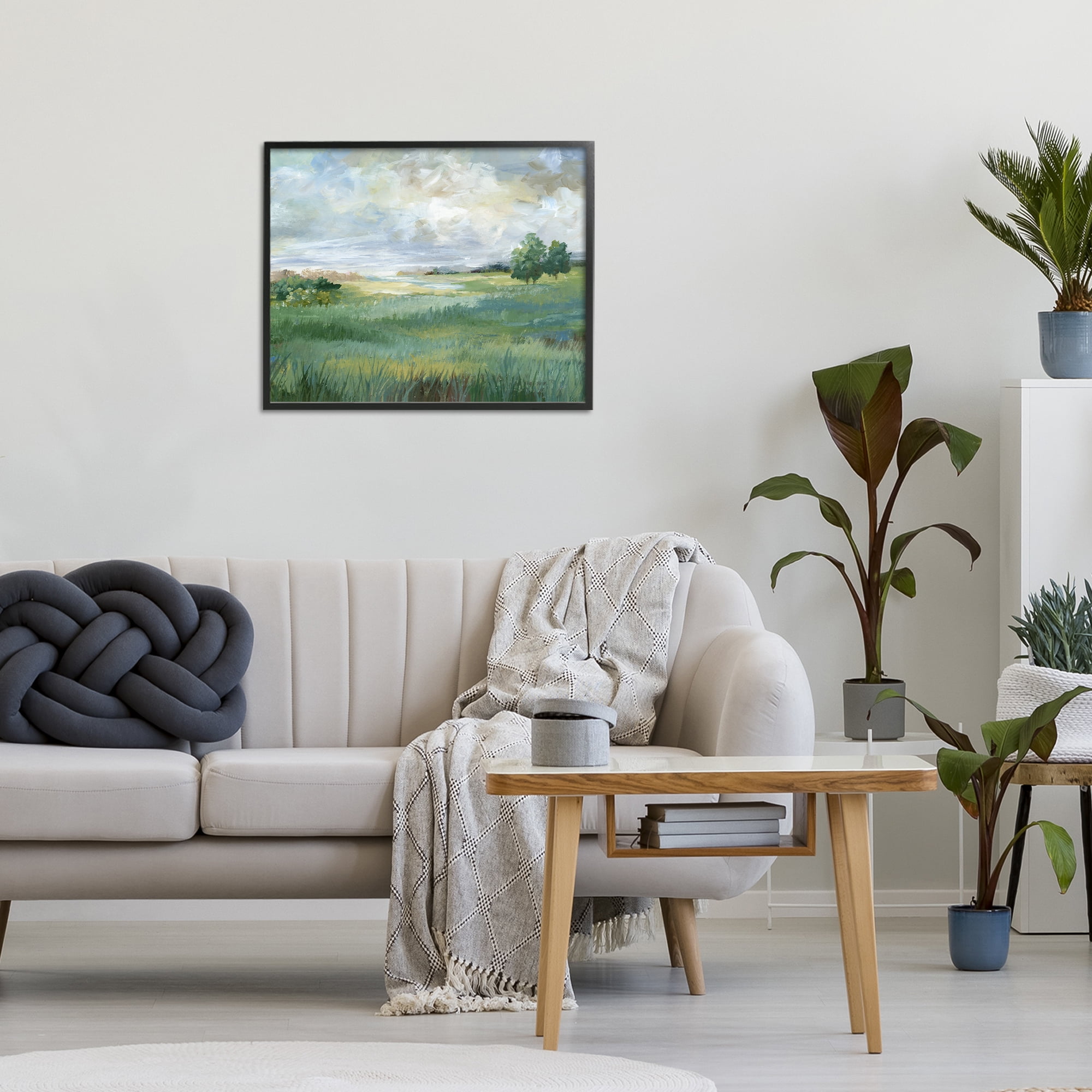 Stupell Industries Idyllic Summer Field Black Framed Giclee Art, design by Nan