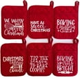 thumbnail image 5 of Xmas Pot Holders for Kitchen, Oven Mitts and Pot Holders Sets, Christmas Pot Holders with Pocket, Winter Hot Pads Oven Mitts, Cookie Bag Cute Heat Resistant Oven Gloves Baking Cooking, 5 of 8