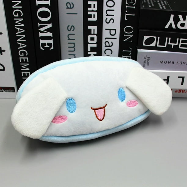 Sanrioed Kawaii Cinnamoroll My Melody Kuromi Plush estuche de lápices de gran capacidad, papelería para estudiantes, bolsa de almacenamiento de cosméticos de Anime