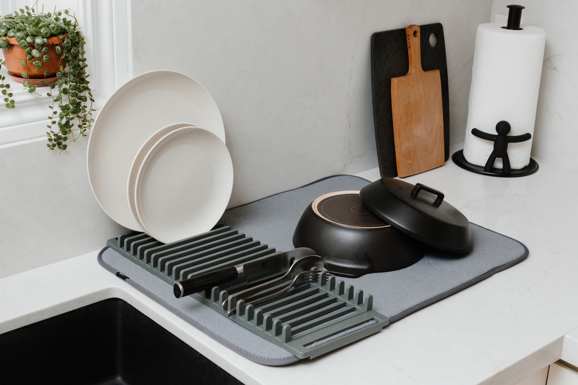 Umbra XDry Folding Dish Rack with Drying Mat - Interismo Online Shop Global