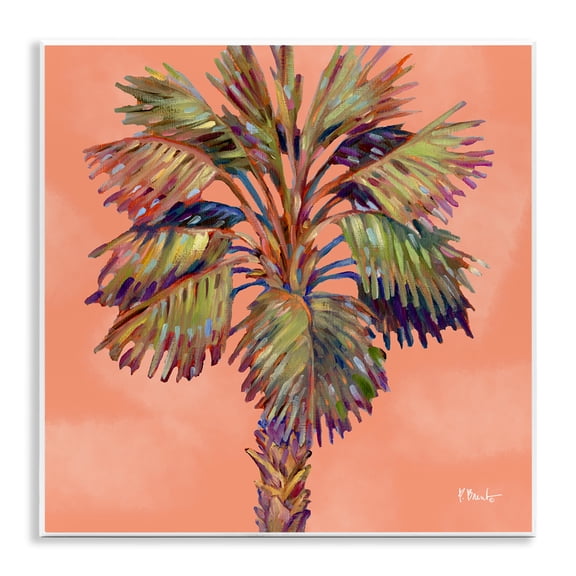 Stupell Industries Bondi Beach Palm Plants & Flowers Painting Unframed Art Print Wall Art, 12 x 12