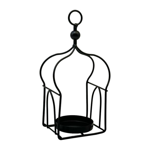 Farol de vela decorativo, candelabro, arte artesanal, adorno para decoración del hogar para repisa Negro