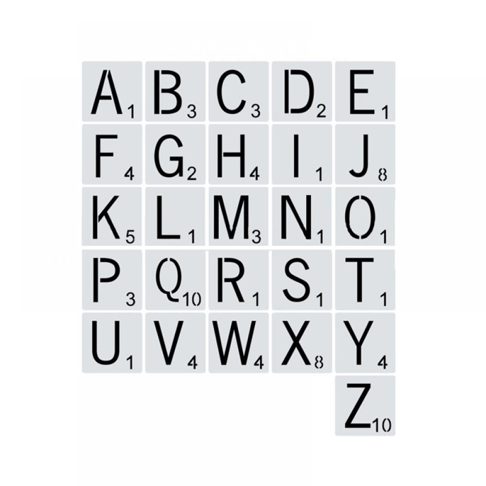 5inch DIY Crafts Painting and Family Names Reusable Scrabble Letters for Wall Decor 26pcs Scrabble Letters Stencil 