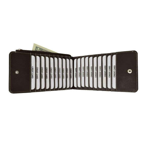 RFID Blocking Women's Genuine Leather Zipper Wallet Card Case Purse RFID P 1829 (C)