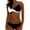 Black, variant on Elainilye Fashion Swimsuit for Women Sexy Swimwear Patchwork String Bikini Split Swimsuit 2 Piece Set,Black