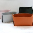 thumbnail image 2 of Storage Basket Leather Organizer with Handle Decorative Holder Container Box for Storing Cosmetics and Makeup Tools, 2 of 6