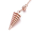 thumbnail image 2 of 5 pc Brass Coil Dowsing Pendulums Spiral Pendulum with Lobster Claw Clasps Cone Rose golden 225x2.5mm, 2 of 3