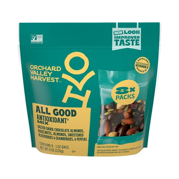 Orchard Valley Harvest All Good Antioxidant Mix 8 oz. 8 Bags/Pack 8 Packs/Carton (V13764) JOH13764