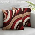 thumbnail image 3 of COMIO Red Brown Spiral Throw Pillow Cover Modern Simple Abstract Stripes Swirls Pillow Case for Kids Teens Adults Simple Geometric Circles Decor Cushion Cover for Couch Office, 3 of 5