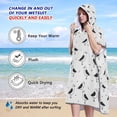 thumbnail image 4 of Hooded Beach Towel Adult Bath Poncho Towels Soft Absorbent Quick Dry for Surf Swim Pool Men Women Teens Line Seagull Bird, 4 of 7
