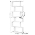 thumbnail image 3 of Homfa Geometric Bookcase Wooden Wood S Shape Storage Display Unit Bookcase Bookshelf 6-tier Storage, 75" H x 27.6" W, White, 3 of 9