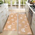 thumbnail image 4 of Kitchen Rugs Sets Of 2,Brown Boho Bohemia Rainbow Hearts Pattern Anti Fatigue Kitchen Mat Rugs Non Slip Washable,Decorative Kitchen Floor Mats for Kitchen,Sink,Laundry,17"X47", 4 of 5