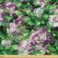 thumbnail image 2 of Ambesonne Tropical Fabric by the Yard Upholstery, Acrylic Painting Exotic, 3 Yards, Olive Green Pale Purple, 2 of 5