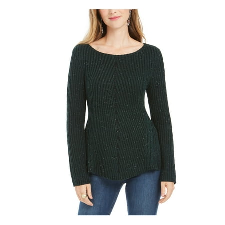 STYLE & COMPANY Womens Green Speckle Long Sleeve Top Petites Size: PXL