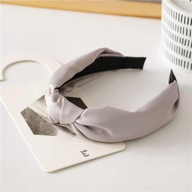 Banda para el cabello de satén retro, accesorios para el cabello de mujer, banda para el cabello con presión anudada, banda para el cabello, accesorios para la cabeza con horquilla simple, material