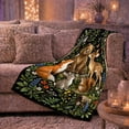 thumbnail image 6 of Woodland Animal Friends Forest Scene, Peaceful Woodland Scene, Warm Flannel Blanket for Living Room and Reading Nook, Wildlife Lovers Friendship Gift, Artistic Home Decor, 6 of 9