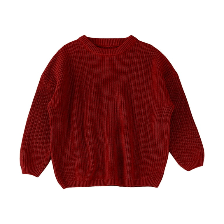Red waffle shop knit sweater