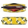 thumbnail image 3 of XMXT Leather Pencil Case, Yellow Fun Lemon Print Large Capacity Pencil Pouch for Student Teens Women, 3 of 9