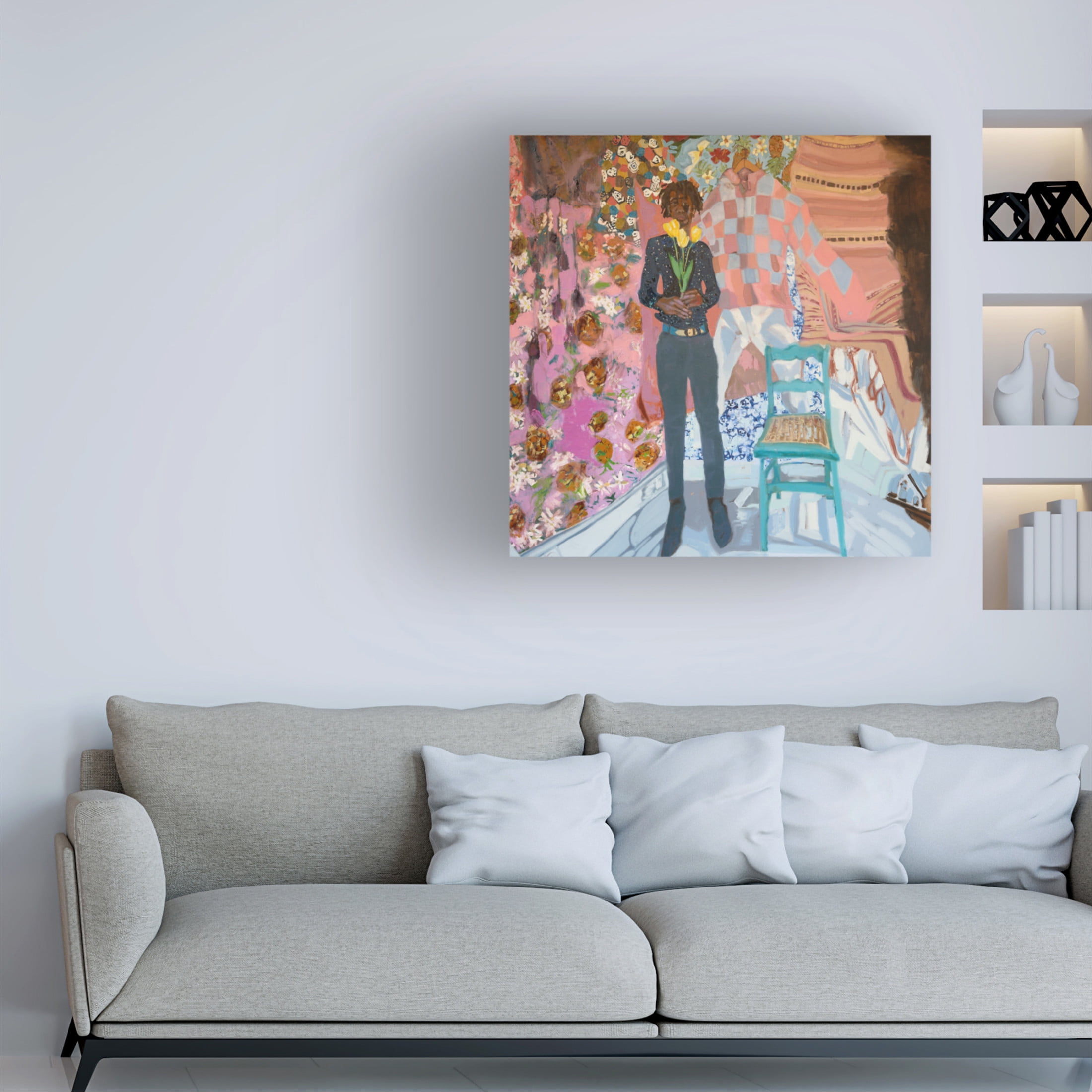 Canvas Wall Art - Erin McGee Ferrell 'Some Flowers For You' Wall Art for Living Room, Bedroom, or Office Décor by Trademark Fine Art - 18 x 18 Inches