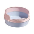 thumbnail image 4 of Cat Litter Box Heighten Deep Toilet Bedpan Circular Design Open Splashing Easy to Clean Portable Pet Litter Tray for Rabbit Small Dogs Pink, 4 of 8