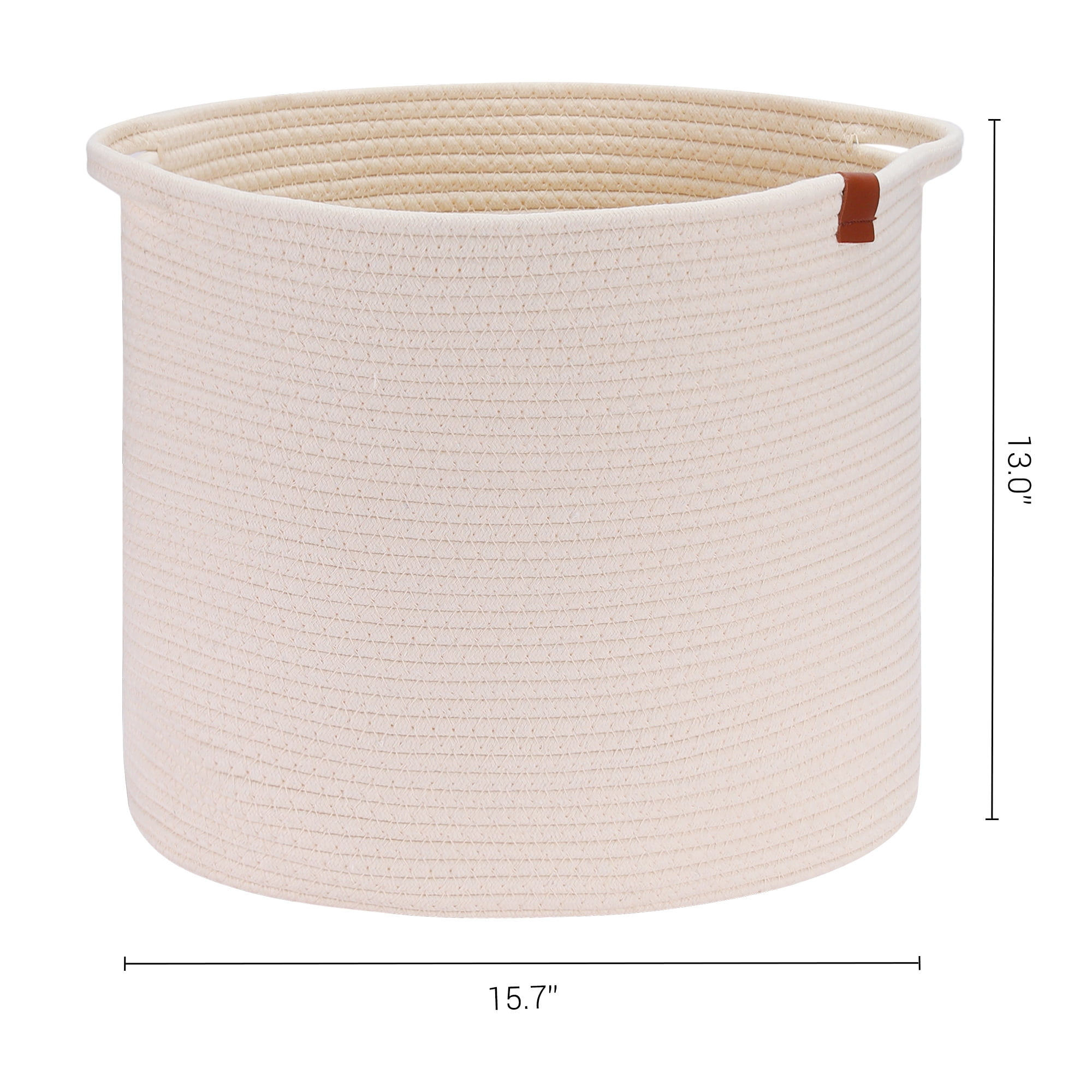 Unique Bargains Woven Storage Basket Shelf Storage Organizer Bin for Home Decor Beige L