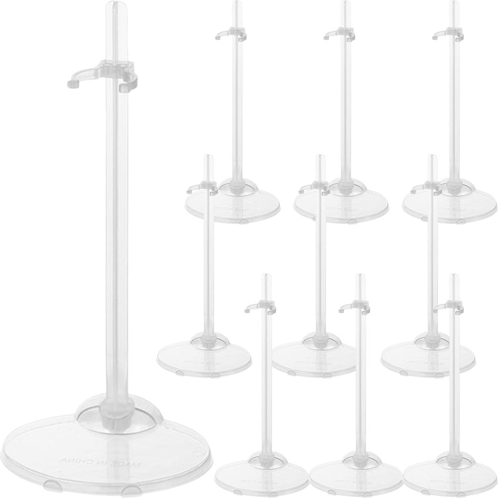 Frcolor 10Pcs Transparent Doll Stands Plastic Doll Display Racks Doll