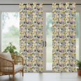 thumbnail image 5 of Outdoor Curtains for Patio Waterproof, Vintage Flowers Outdoor Privacy Panels Grommet, Spring Yellow Floral Country Leaves Blue Birds Blackout Outside Curtains for Porch/Cabana 54"x108", 1 Panel, 5 of 8