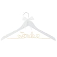 thumbnail image 3 of Ella Celebration Bride to Be Wedding Dress Hanger Wooden and Wire Hangers for Brides Gowns, Dresses (White with Light Gold and Bow), 3 of 6